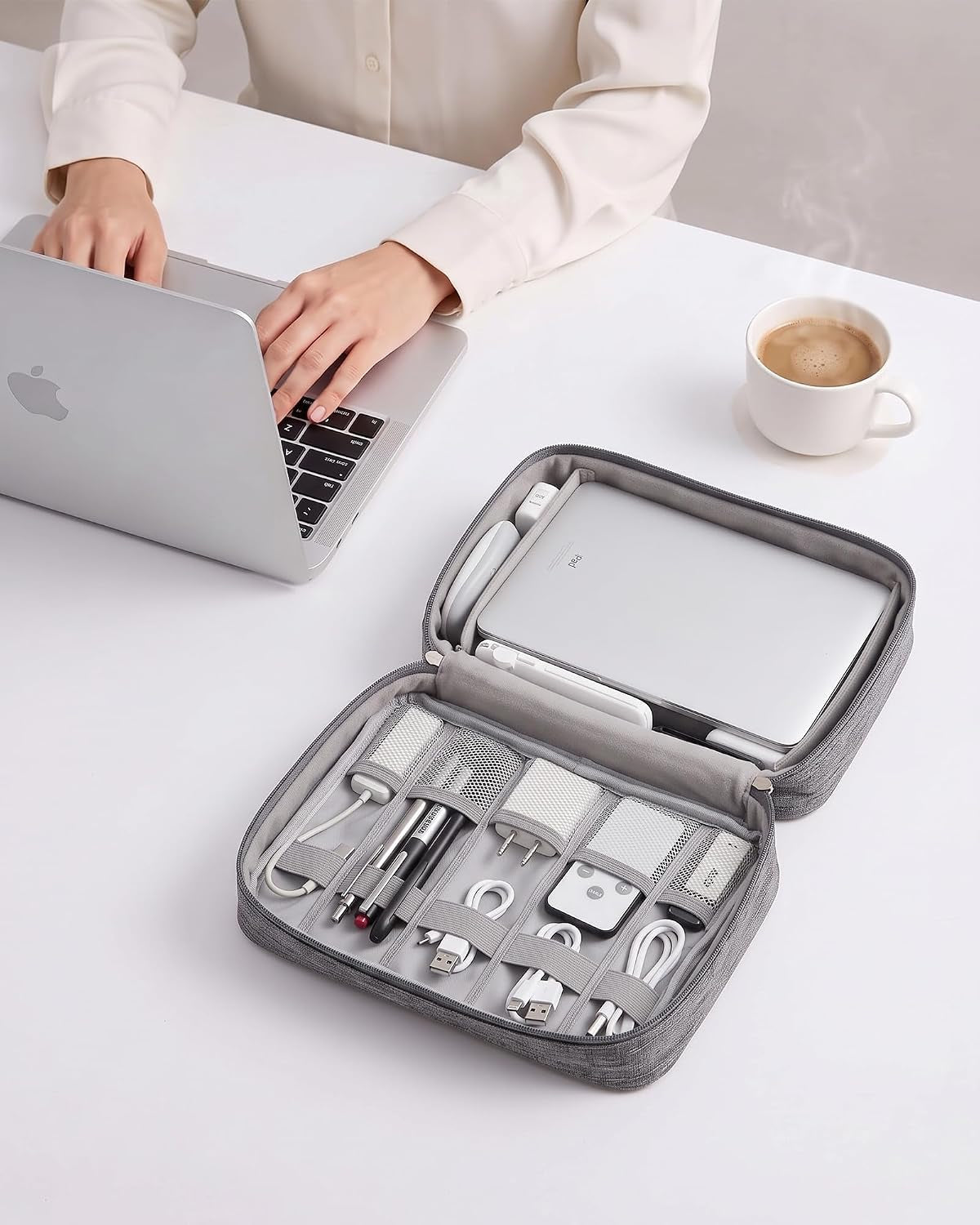 Electronics Travel Organizer, Two-Layer Tech Case